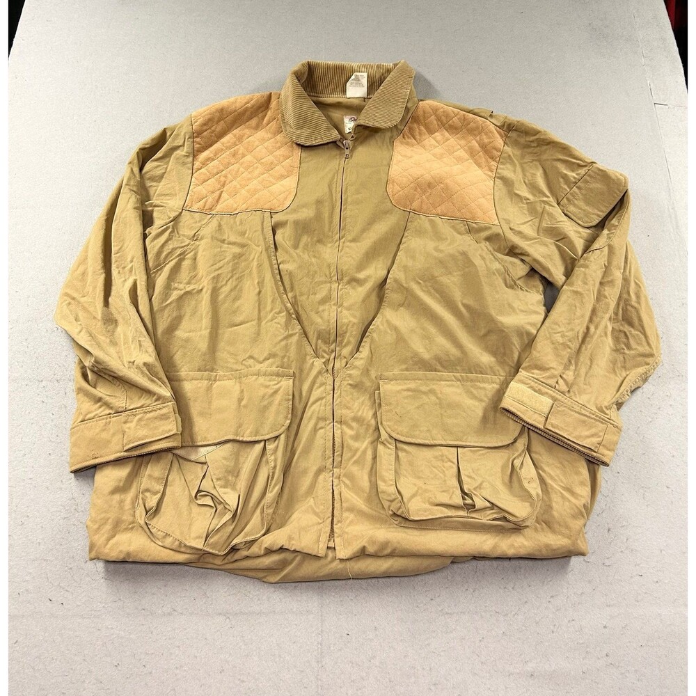 Cabelas Jacket Mens XL Shooting Game Pocket Shooting Coat Cargo USA Beige